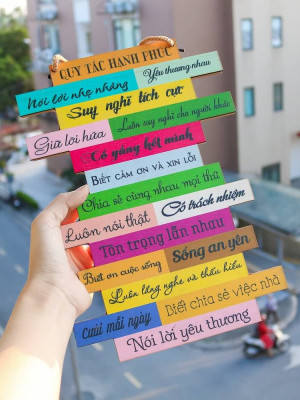 Tranh động lực gỗ quy tắc hạnh phúc