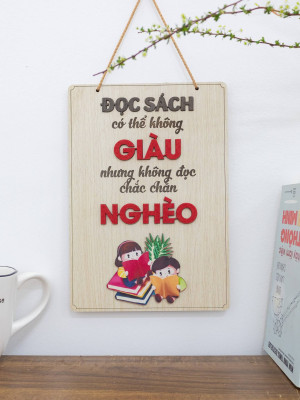 Tranh động lực gỗ về đọc sách