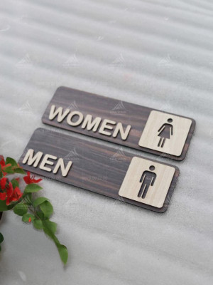 Bảng gỗ wc dán phòng vệ sinh nam, nữ