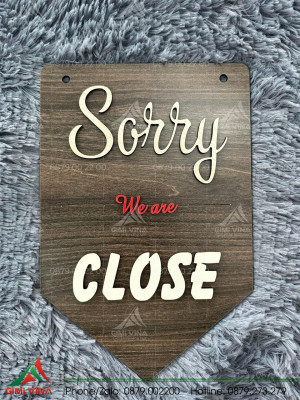 Bảng treo cửa decor open, close 2 mặt