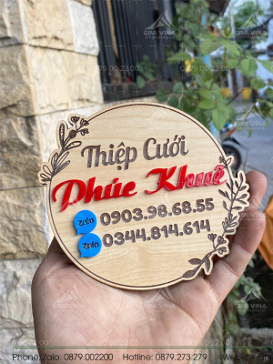Bảng gỗ tên shop Phúc Khuê