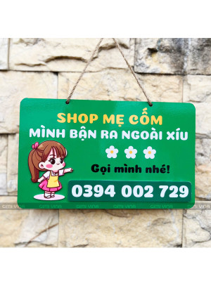Bảng gỗ treo cửa mình bận ra ngoài 