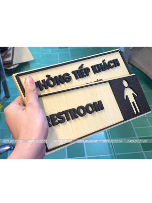 Bảng tên phòng chữ nổi dán mica