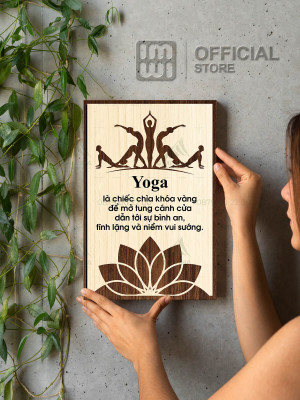 Tranh gỗ decor Yoga Là Chiếc Chìa Khóa Vàng Để Mở Tung Cánh Cửa Dẫn Tới Sự Bình An