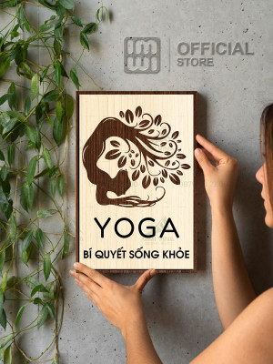 Tranh gỗ decor Yoga Bí Quyết Sống Khỏe