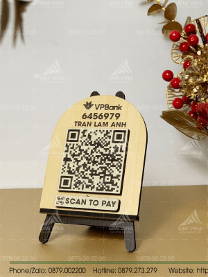 Bảng gỗ để bàn số tài khoản ngân hàng