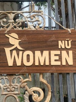 Bảng gỗ nhà vệ sinh nam, nữ giá rẻ