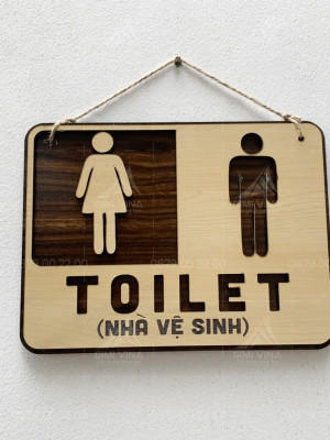 Bảng gỗ nhà vệ sinh treo tường