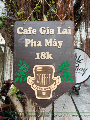 Bảng gỗ quán cafe giá rẻ độc đáo
