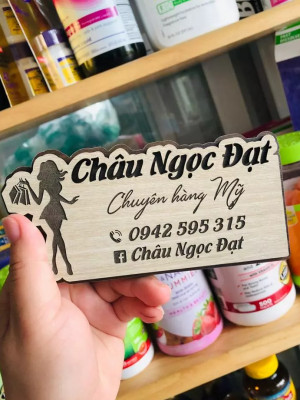 Bảng gỗ tên shop Châu Ngọc Đạt