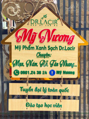 Bảng gỗ tên shop Mỹ Nương