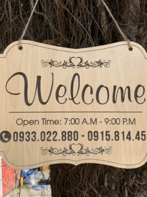 Bảng gỗ Welcome