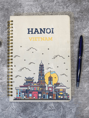 Sổ tay lò xo bìa gỗ SOTA002 Thủ đô Hà Nội 