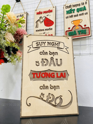 Tranh động lực gỗ suy nghĩ của bạn ở đâu, tương lai của bạn ở đó