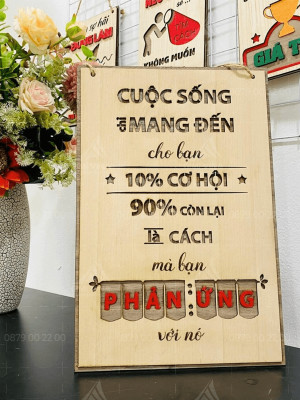 Tranh động lực gỗ treo tường