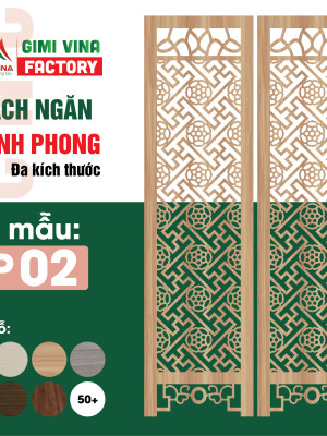 Bình phong vách ngăn gỗ BP02 