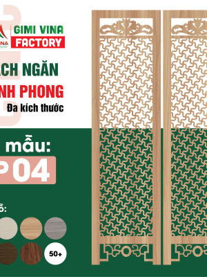 Vách ngăn bình phong bằng gỗ cao cấp BP04