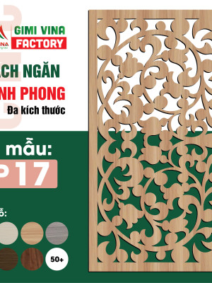 Vách ngăn bình phong bằng gỗ BP17