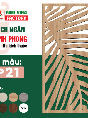 Vách ngăn bình phong gỗ trang trí BP21
