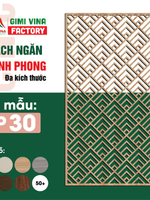 Vách ngăn bình phong gỗ BP30