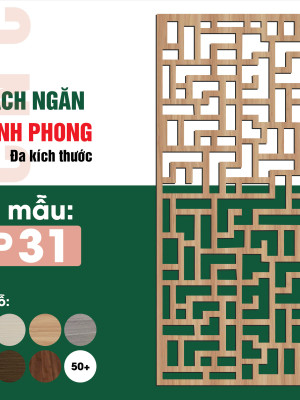Vách ngăn bình phong bằng gỗ BP31