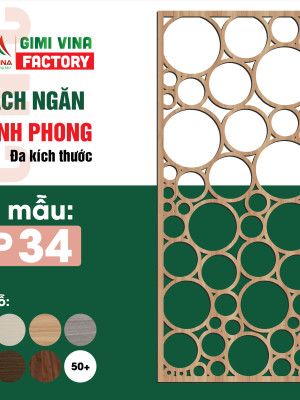 Vách ngăn bình phong gỗ BP34