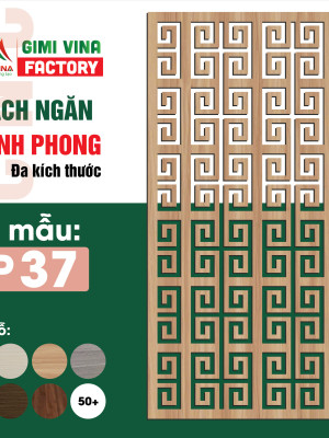 Bình phong trang trí, vách ngăn phong bằng gỗ BP37