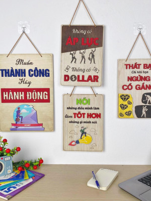 Tranh động lực gỗ treo văn phòng 