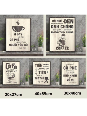 Tranh gỗ decor treo tường trang trí quán cafe 